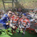 Mudello podium, from left, Rossi, Lorenzo and Dovizioso