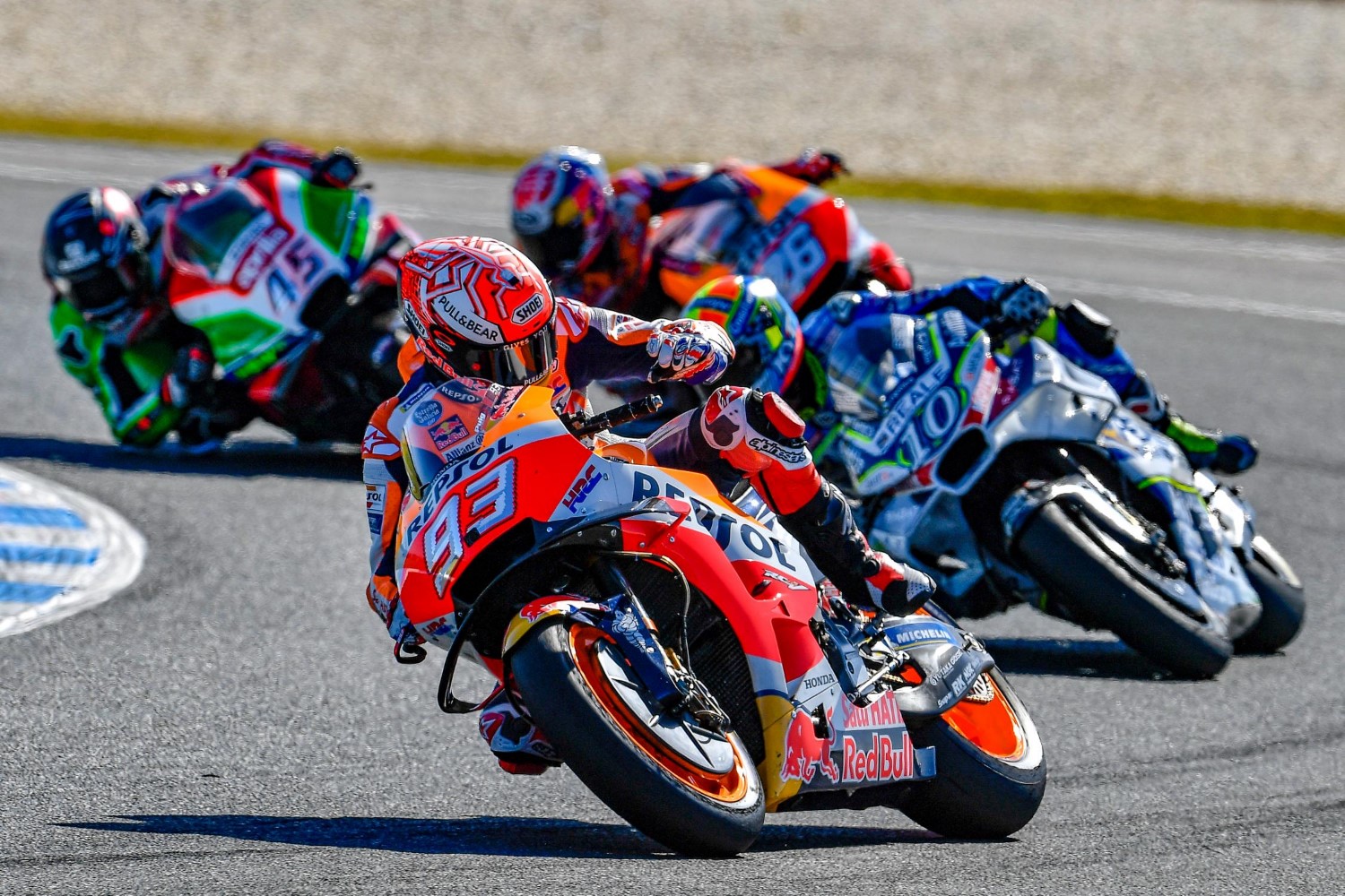 Marquez checks his broken seat