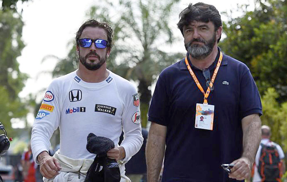 Alonso and his manager Abad. Alonso will be too old to return