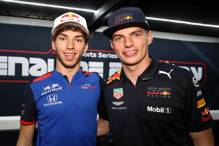 Gasly (L) may get destroyed by his future teammate Verstappen (R)
