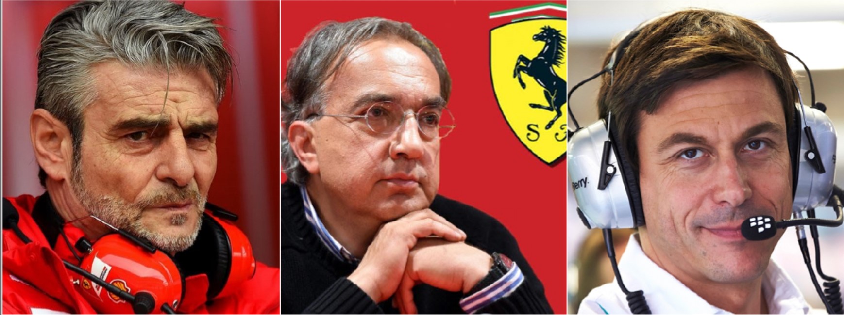 Arrivabene, Marchionne and Wolff. Marchione's departure leaves a void in F1