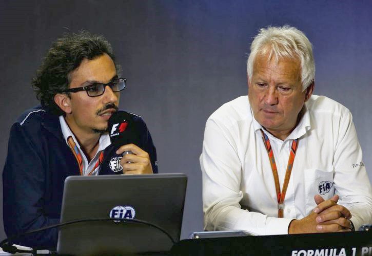 Laurent Mekies and Charlie Whiting at the Halo announcment