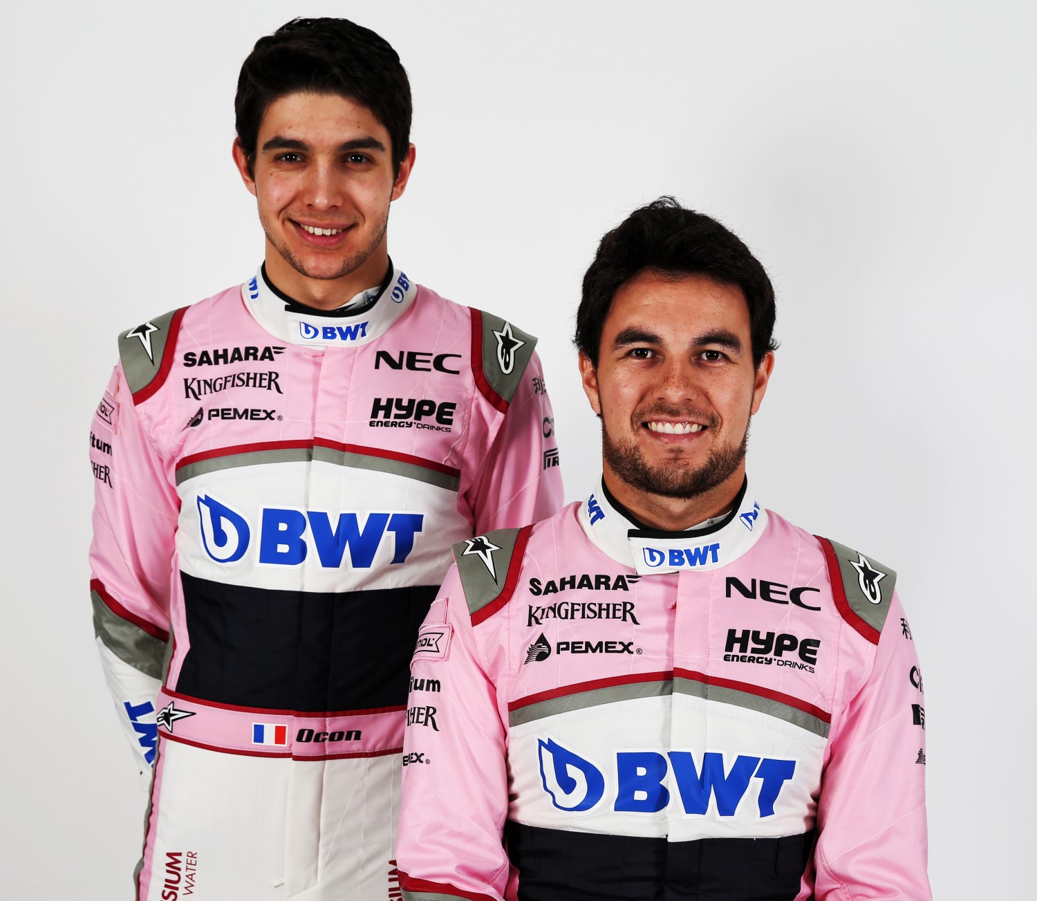 Esteban Ocon (L) will play benchwarmer in 2019 while his teammate Perez buys his seat with a big check