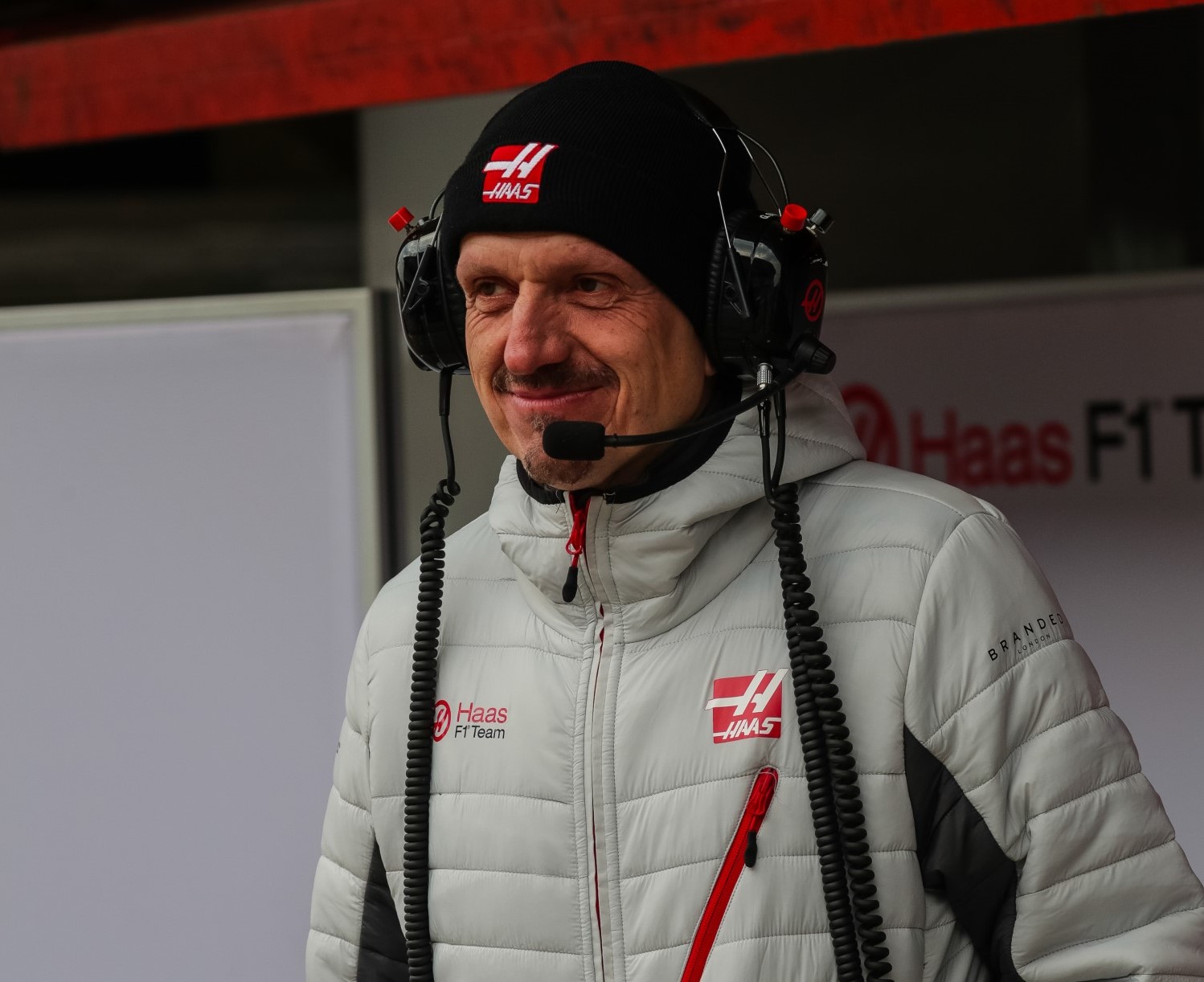 Gunther Steiner watching the snow in Barcelona