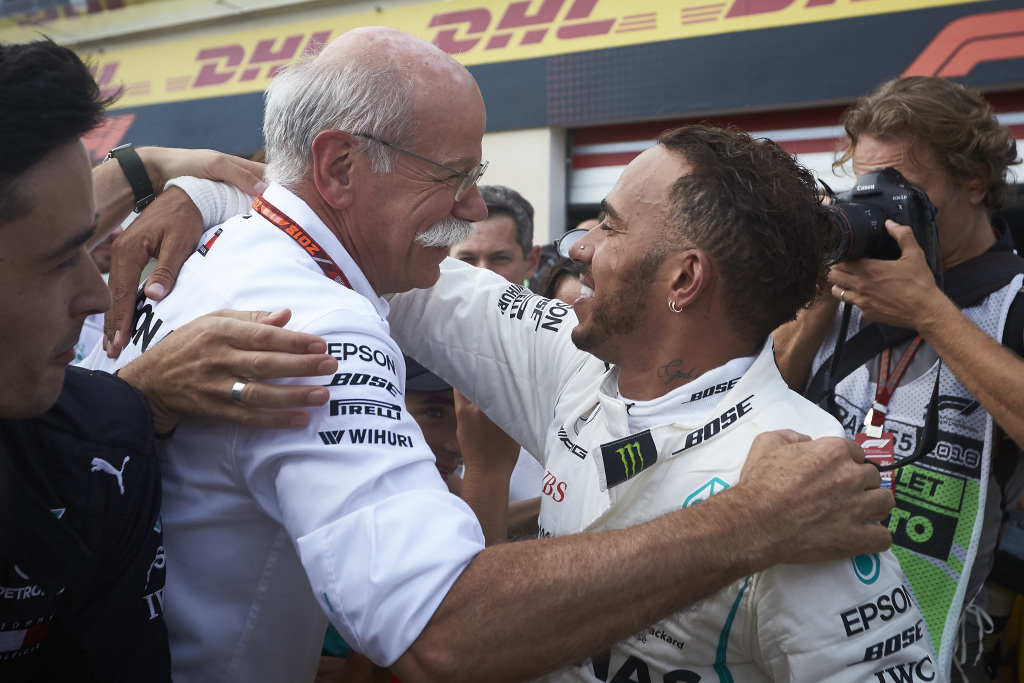 Dieter Zetsche and Lewis Hamilton