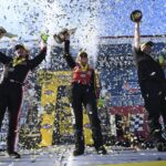 Steve Torrence, Coutney Force and Chris McGaha celebrate