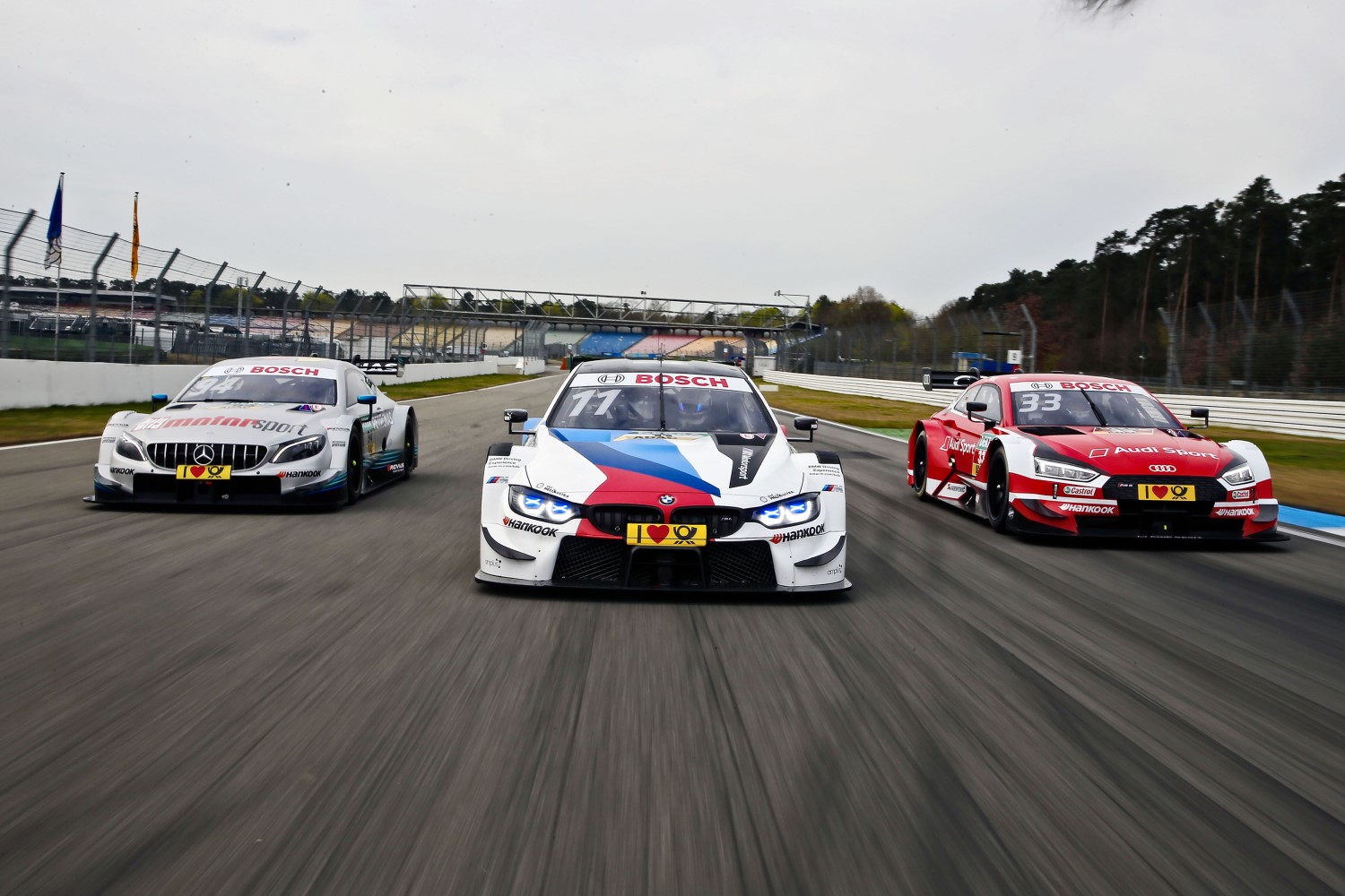 From left, Mercedes, BMW and Audi, will do battle