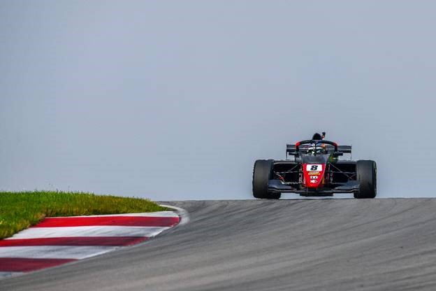 Kyle Kirkwood wrecked on the first lap of the F3 Americas opening race, but recovered to win by more than a five-seconds.