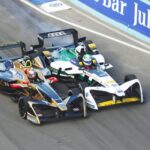 Punta del Este race winner Jean-Eric Vergne exchanging blows with Lucas di Grassi in a grandstand finish on the shores of Playa Brava