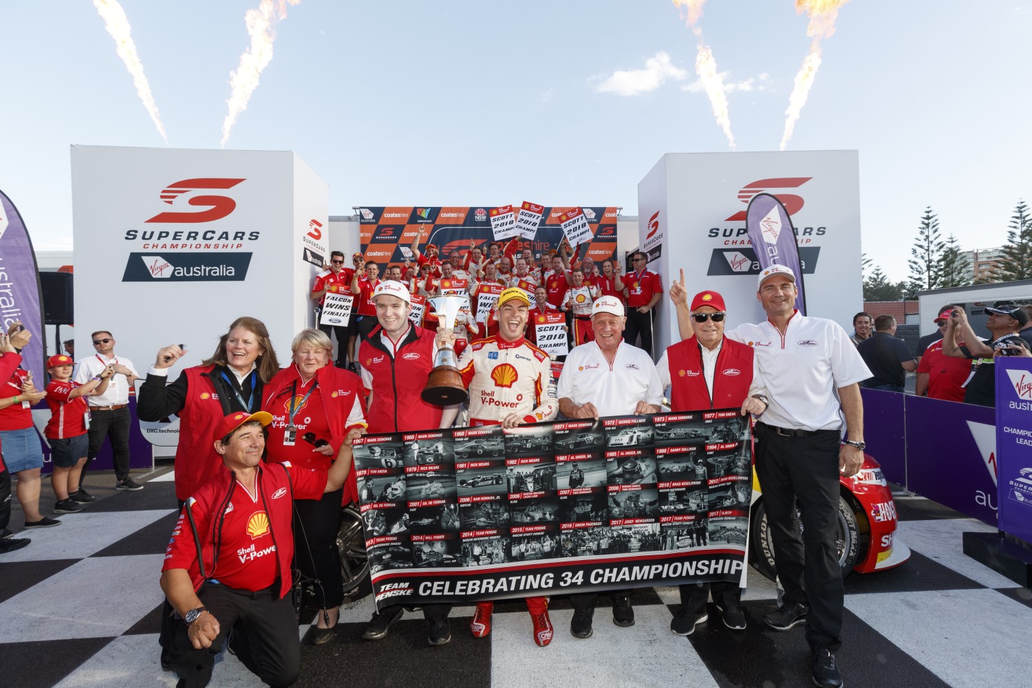 Roger Penske and Tim Cindric (r) were on hand to see the win