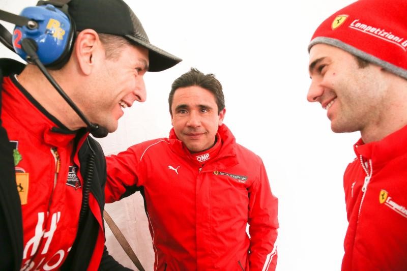 No. 82 Risi Competizione drivers  (L to R): Martin Fuentes, Ricardo Perez and Miguel Molina