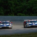 The two Ganassi Ford GTs run side-by-side at Lime Rock