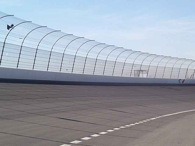 An example of debris fencing at many American oval tracks