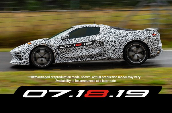 Chevy released this photo of the camouflaged C8 Corvette