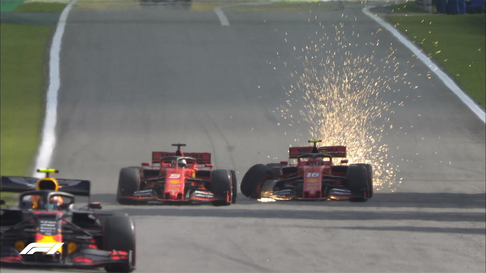 The Ferrari drivers have no team orders, they are free to fight, and fight they did