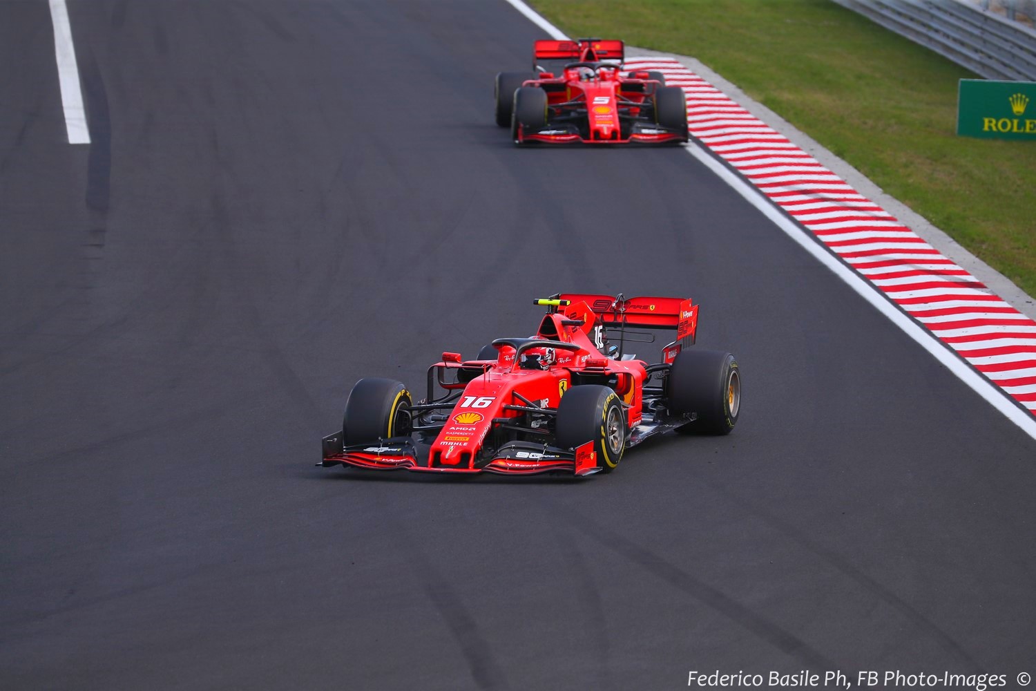 Vettel hunts down Leclerc and passes him
