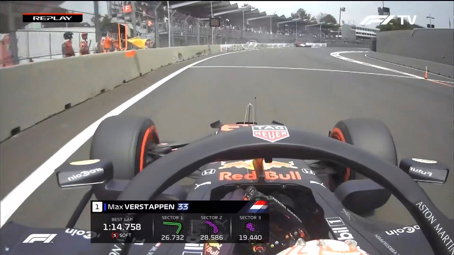 Clearly Verstappen saw the yellow to his left and Bottas' car in the barrier, yet he never lifted