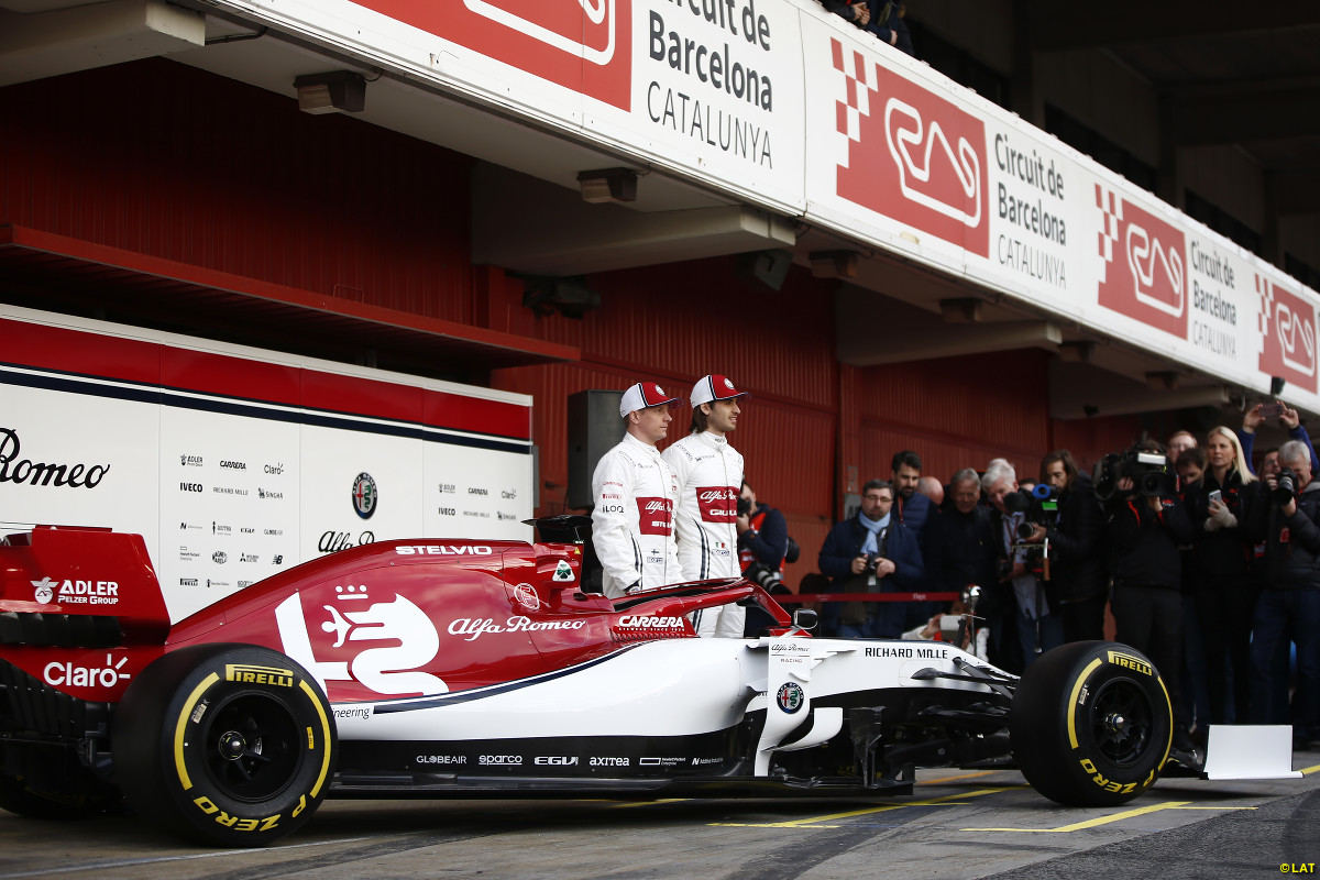 The Sauber names appears very small on the Alfa Romeo