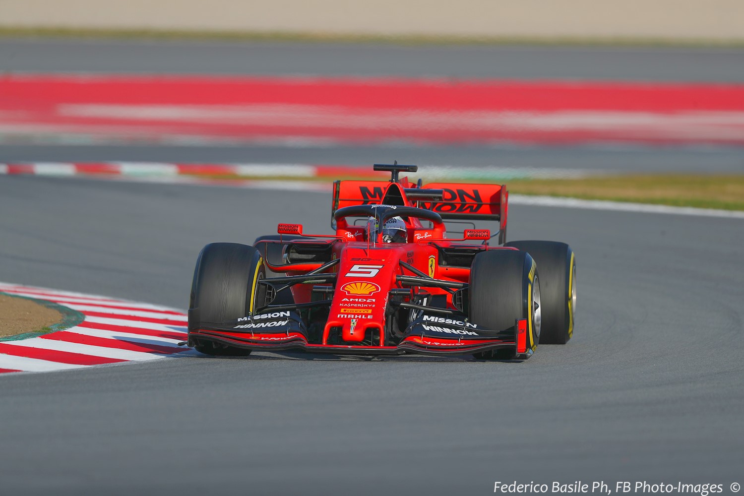 Sebastian Vettel and the matte-red Ferrari