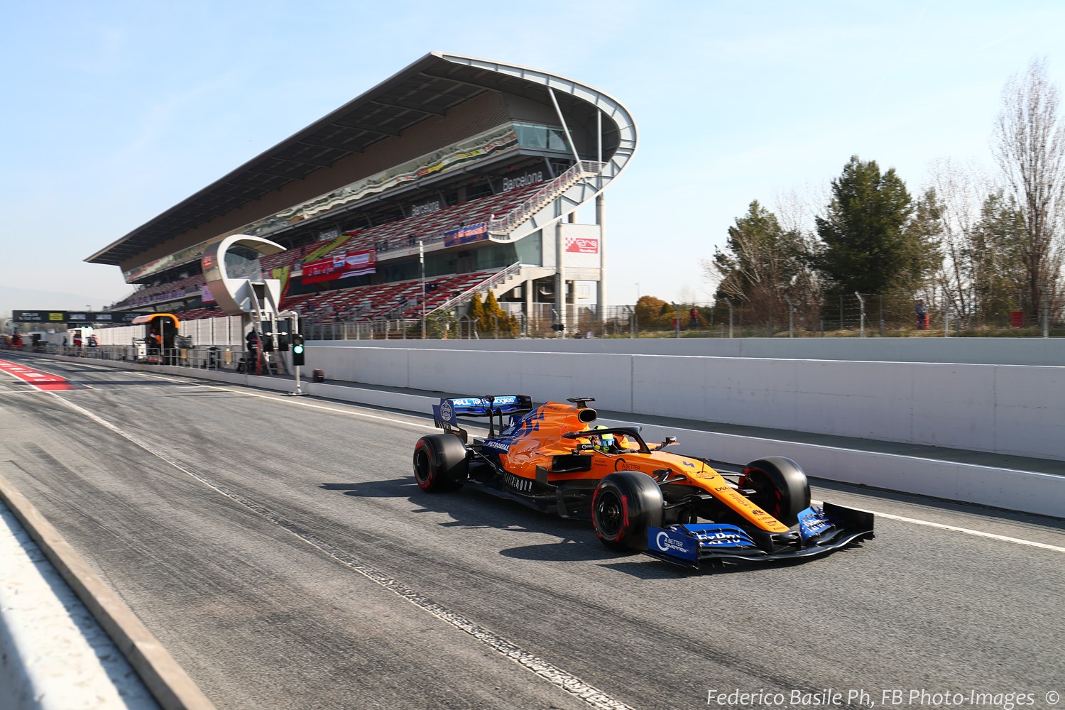 Lando Norris in the faster McLaren