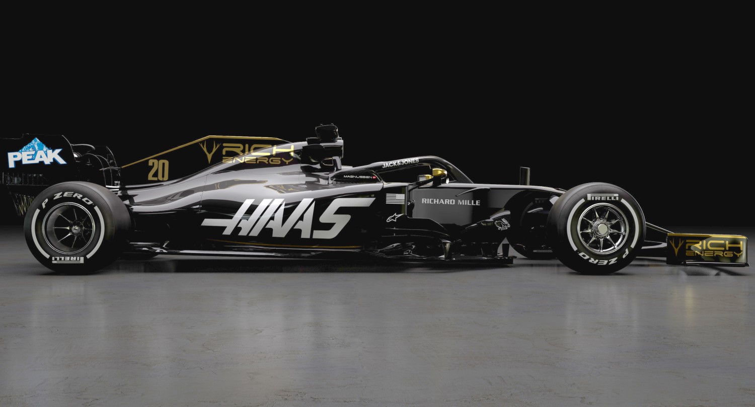 Haas car with Rich Energy livery