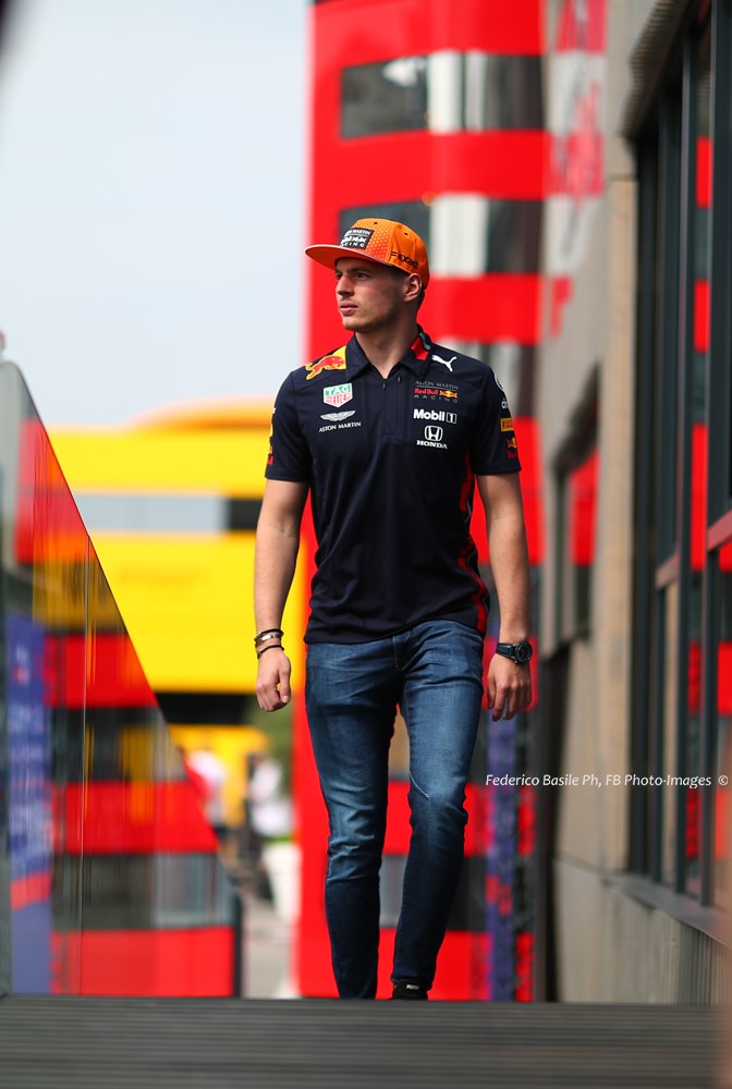 Was that Max Verstappen exiting the red Ferrari motorhome on Thursday in Monza?