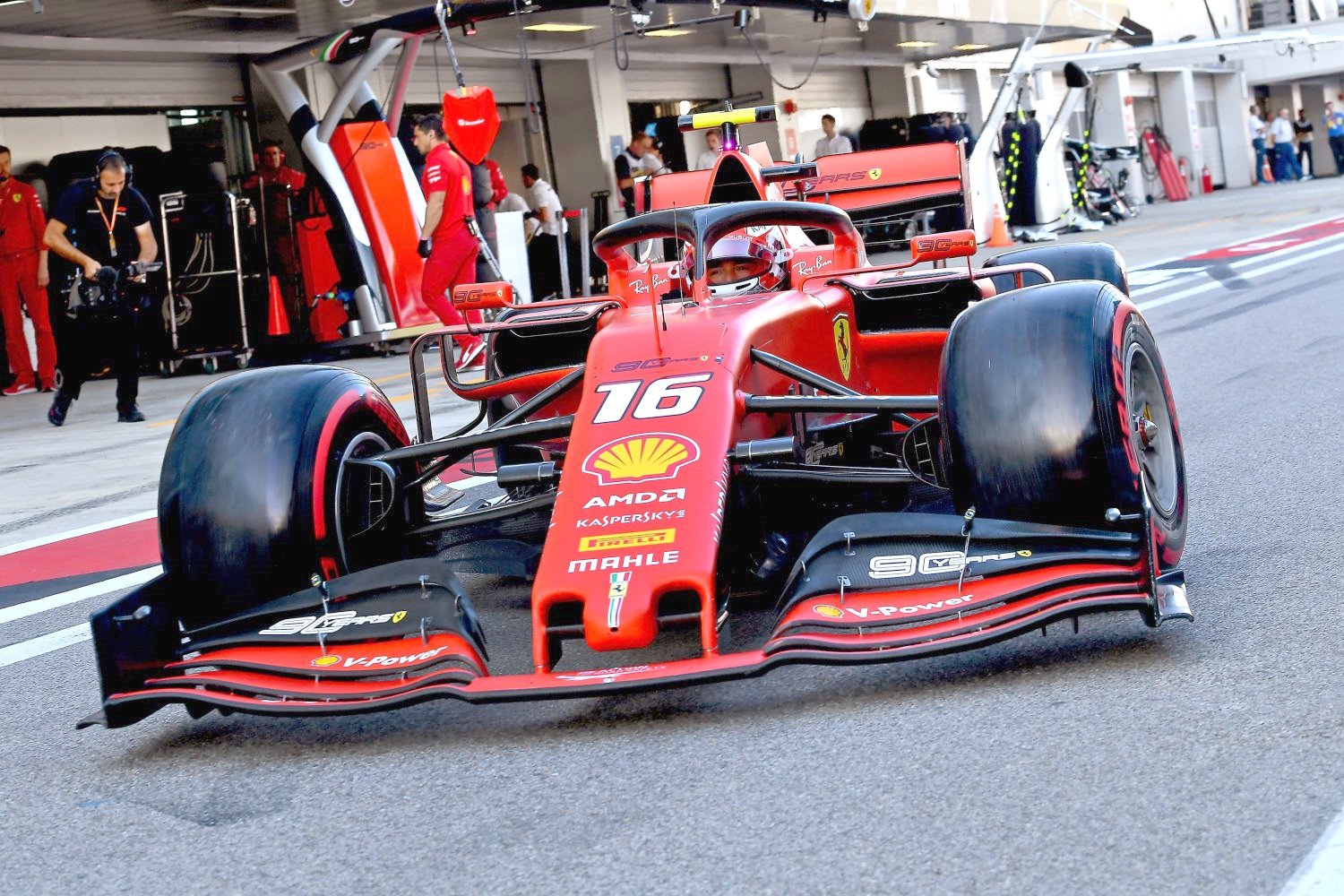 Leclerc heads out for his pole run