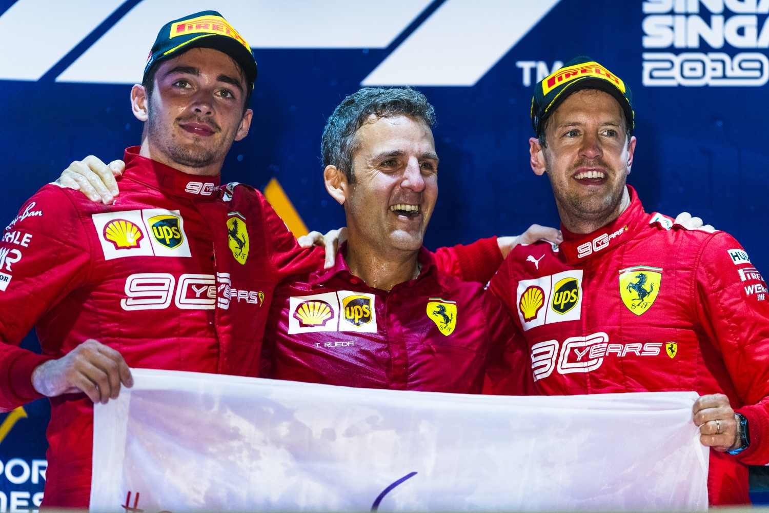 Leclerc and Vettel enjoy the podium and Ferrari 1-2