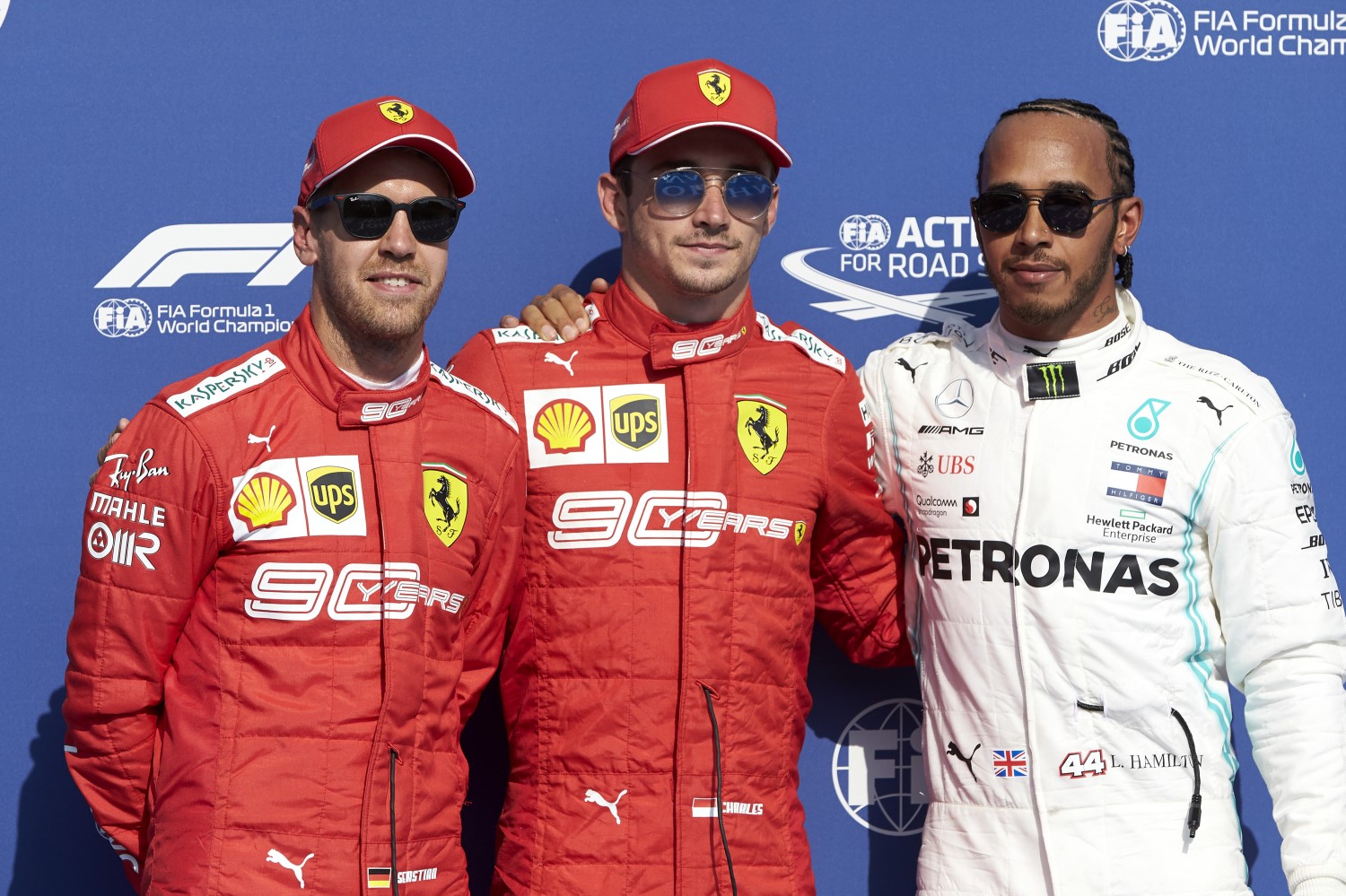 Vettel, Leclerc and Hamilton
