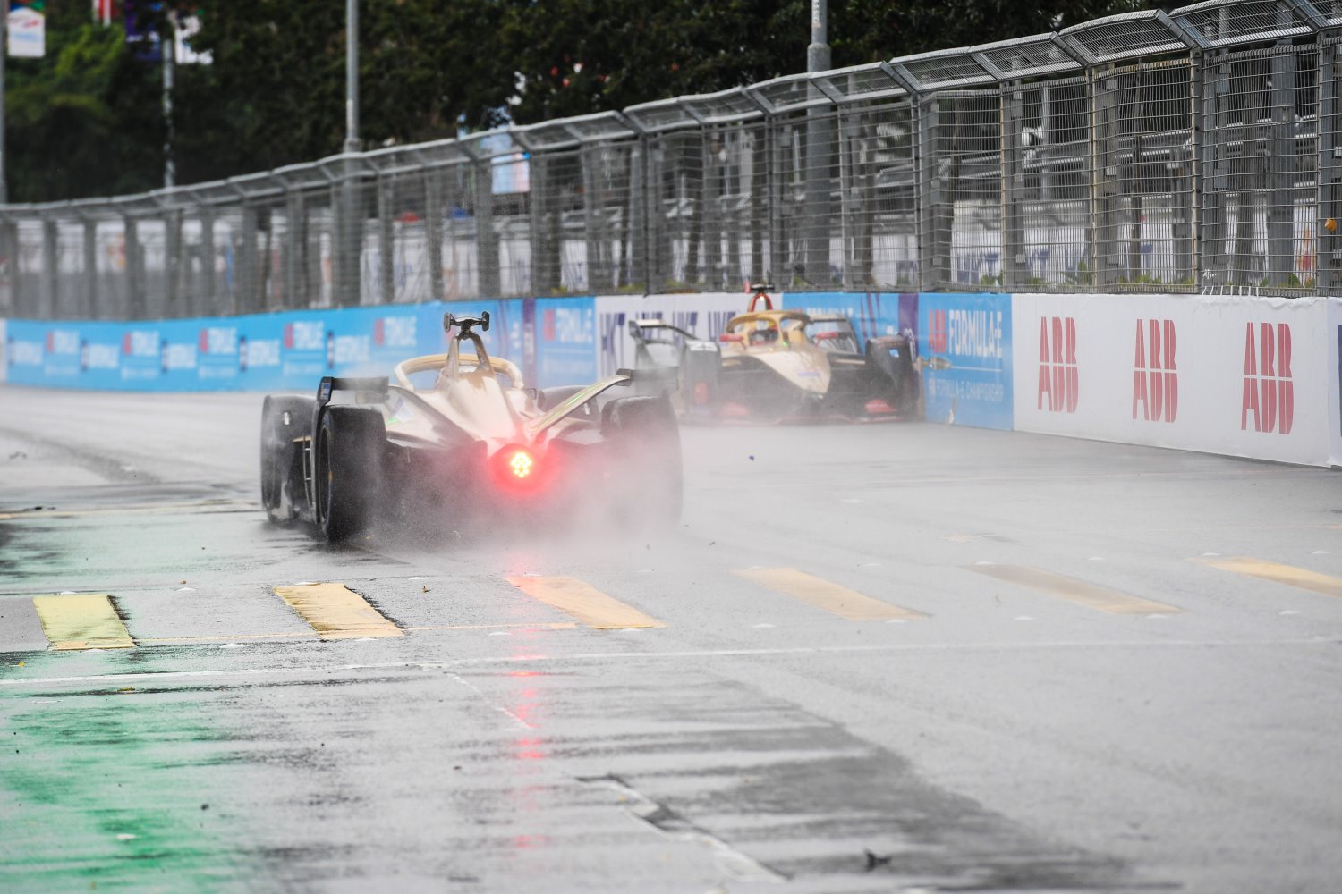 Jean Eric Vergne spun in the wet practice