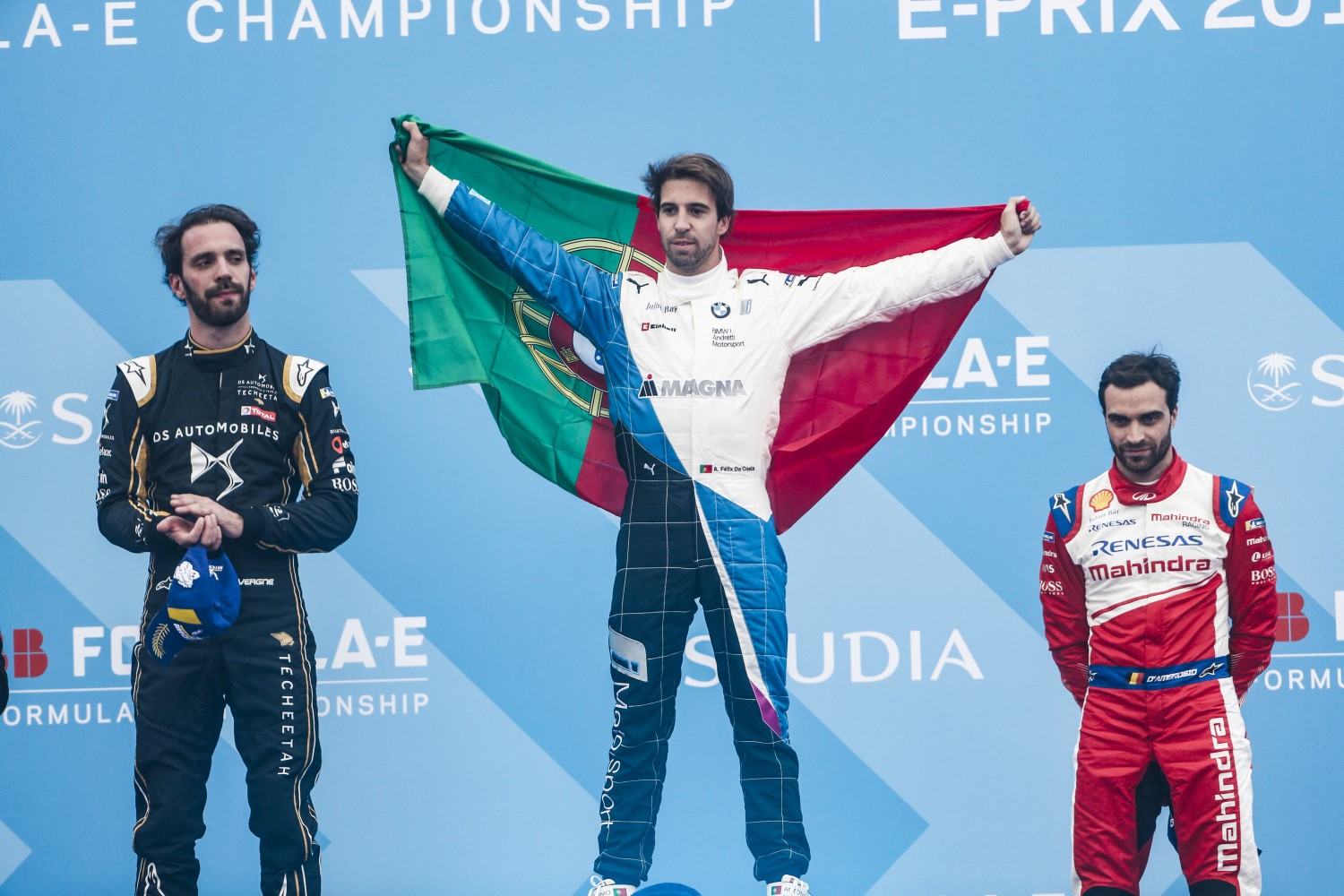 From left, Vergne, Da Costa and D'Ambrosio