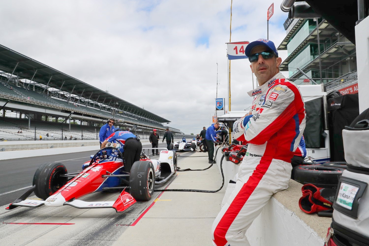 Tony Kanaan was very happy after Carb Day practice 