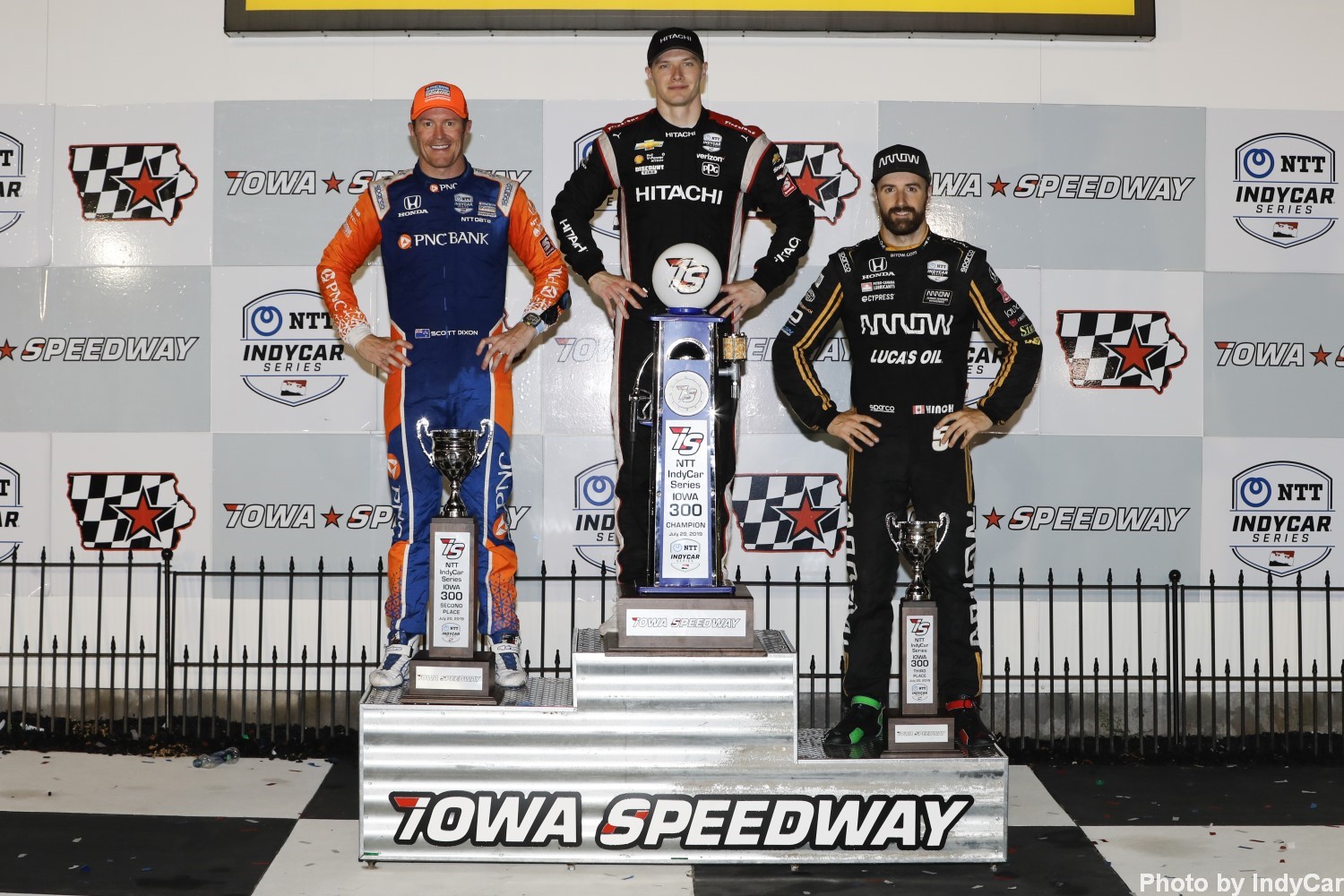 From left, Dixon, Newgarden and Hinchcliffe
