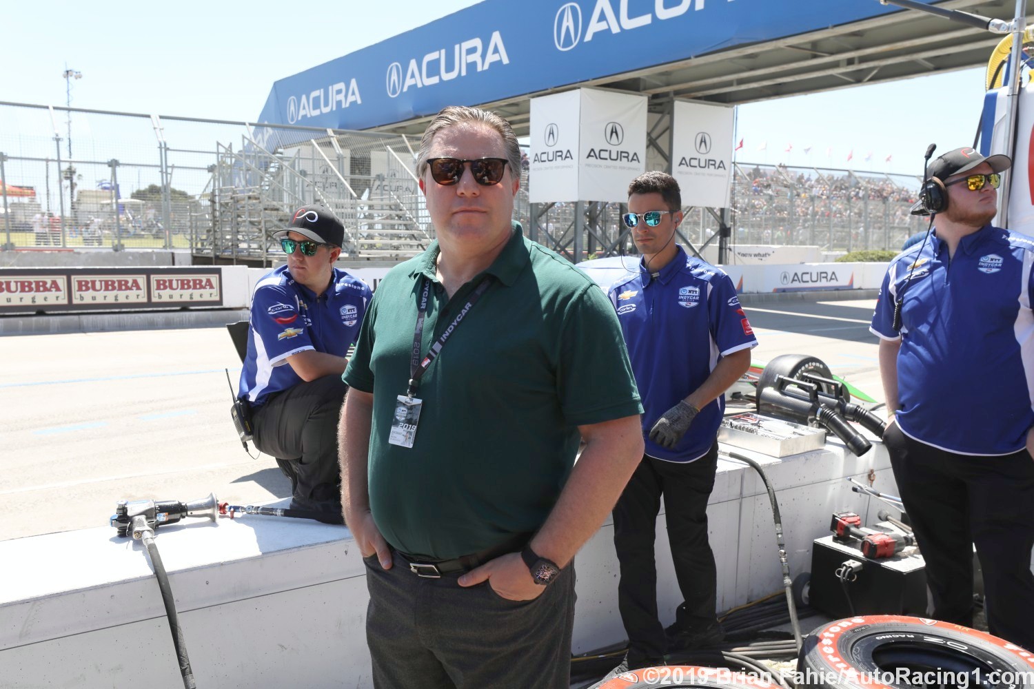 Zak Brown in the IndyCar pits at Long Beach
