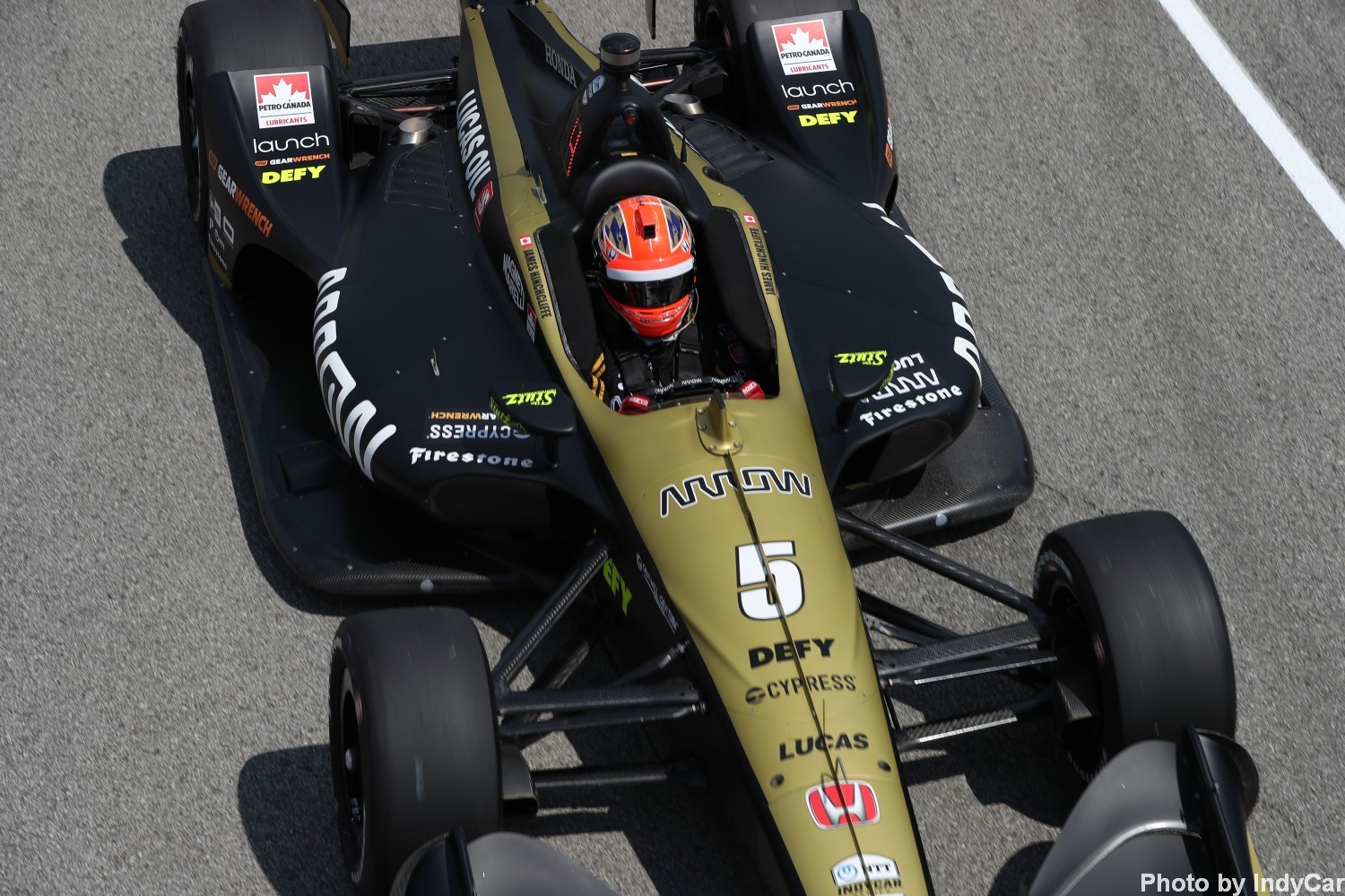 Hinchcliffe in the Arrow SPM Honda. Soon to be Chevy?