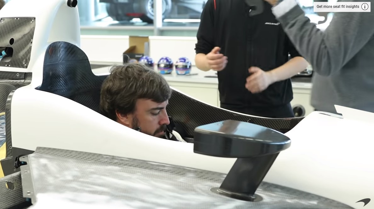 Alonso IndyCar seat fitting