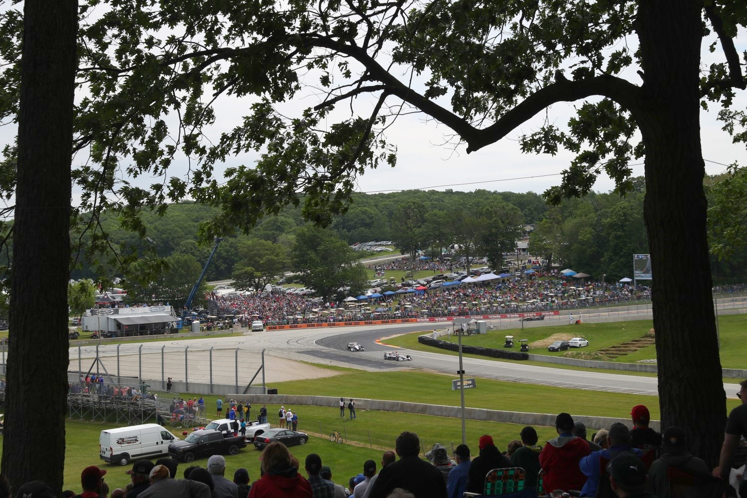 What appeared to be a record crowd was on hand. People were camping and in the trees all around the track