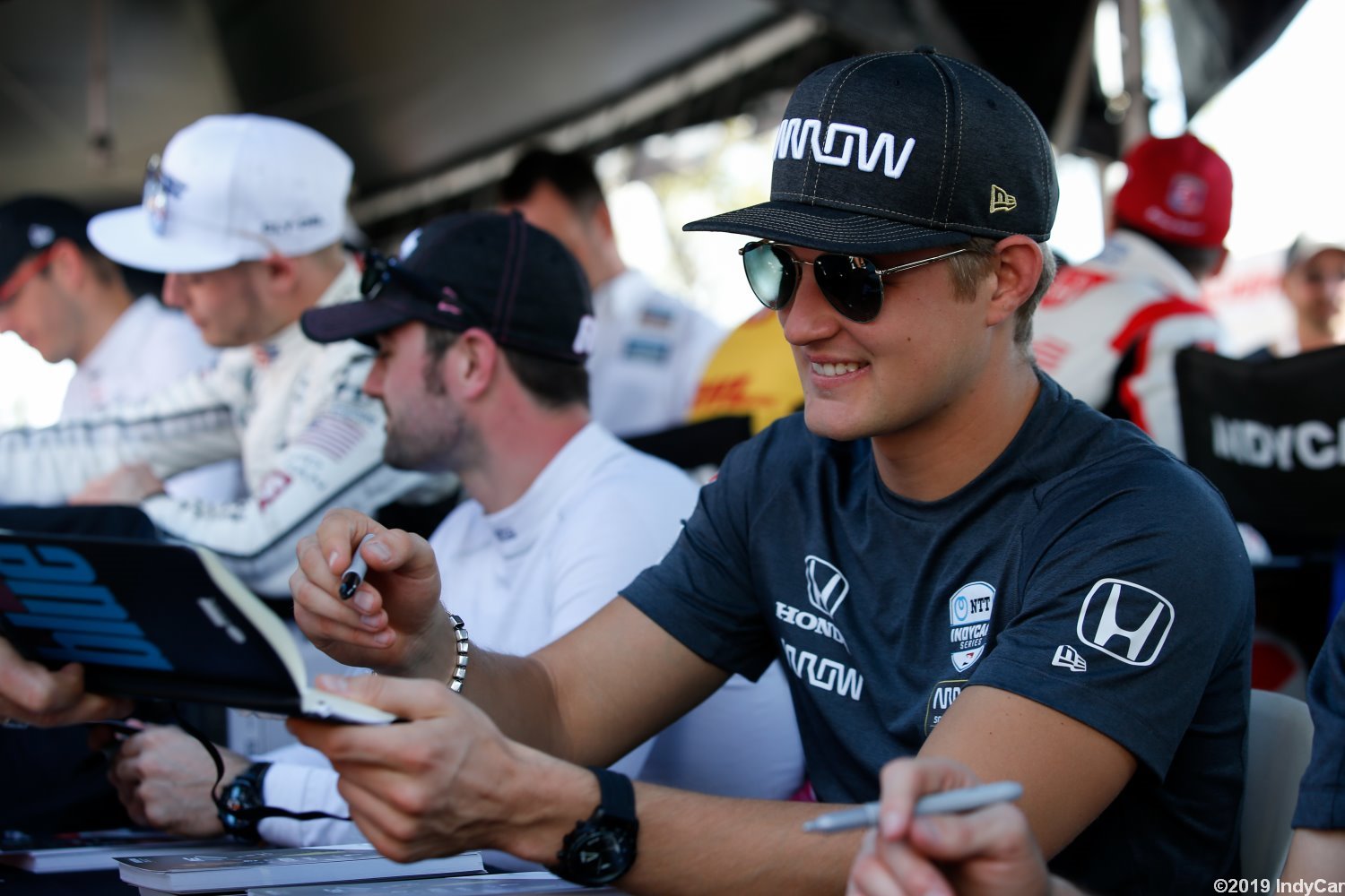 Signing autographs at the St. Petersburg GP