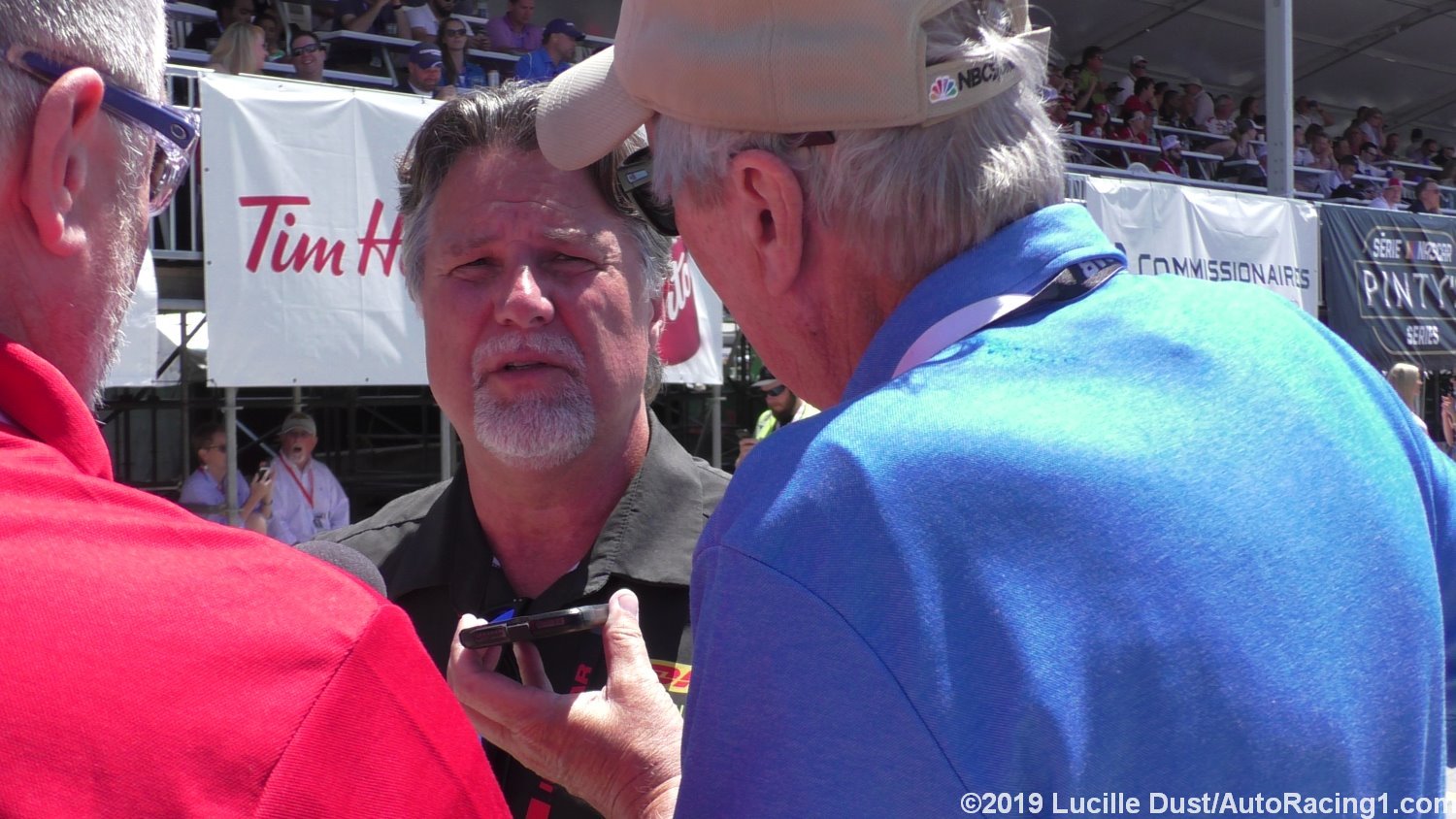 Andretti talking to us reporters about Rossi