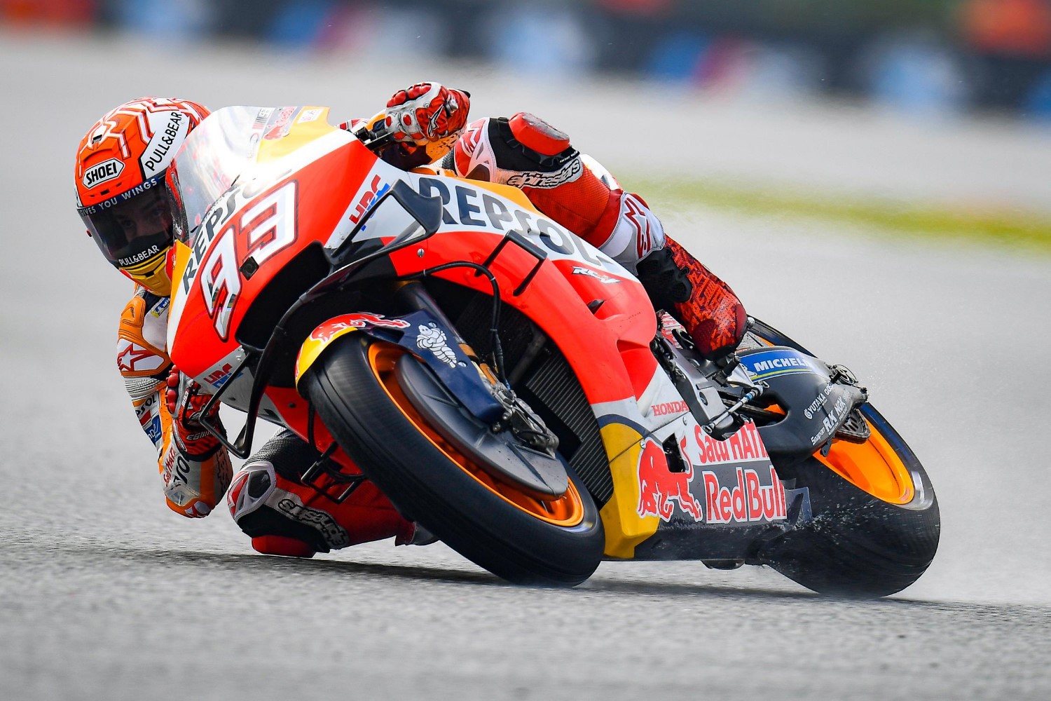Marquez in the wet