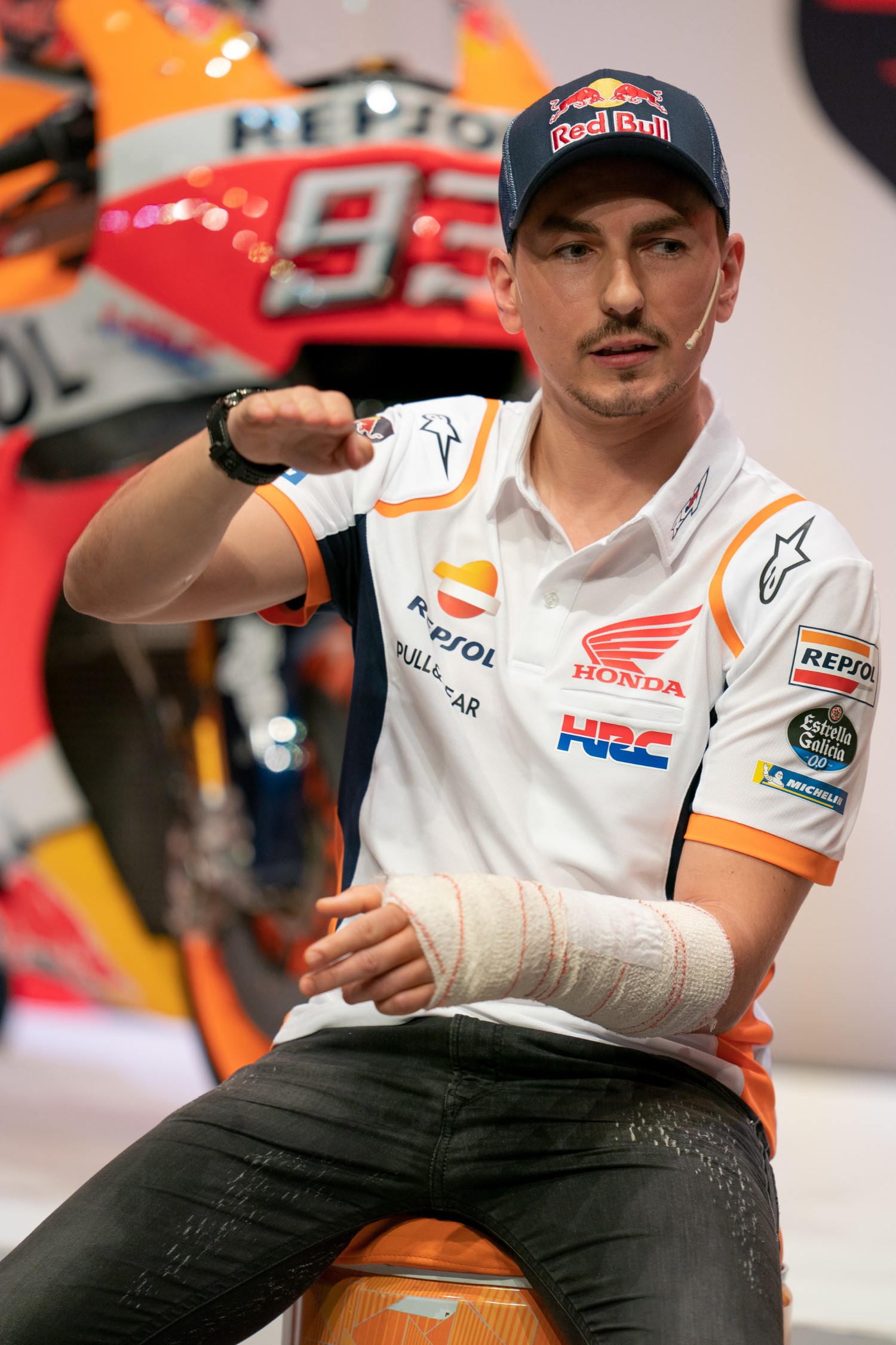 Lorenzo with broken wrist