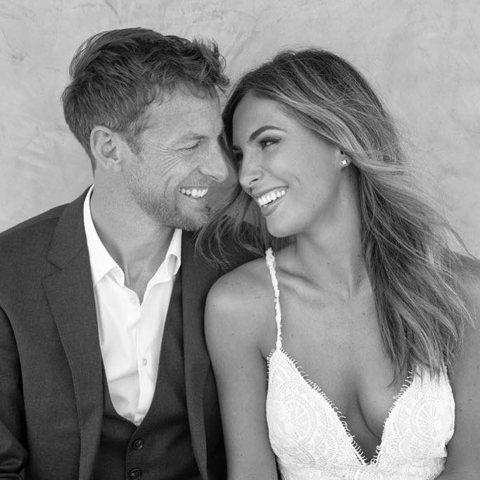 Jenson Button and fiancee Brittny Ward. She is expecting their first child