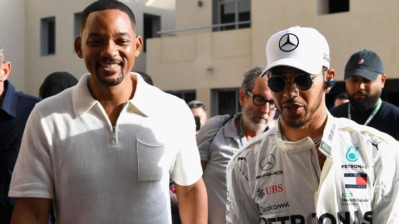Will Smith and Lewis Hamilton. Smith is a big F1 fan