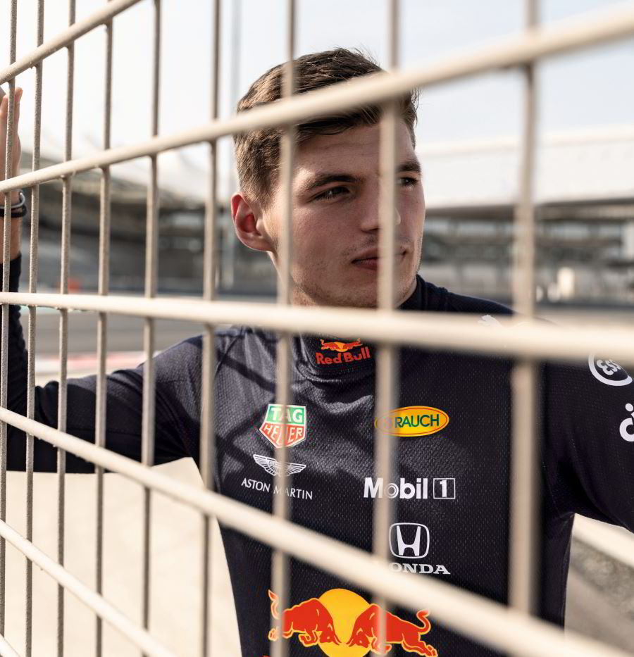 Verstappen watches the Mercedes test with envy