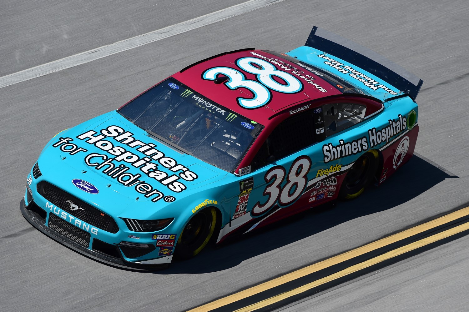 David Ragan's Ford. In race trim the Chevy Camaro gets smoked week-in and week-out.