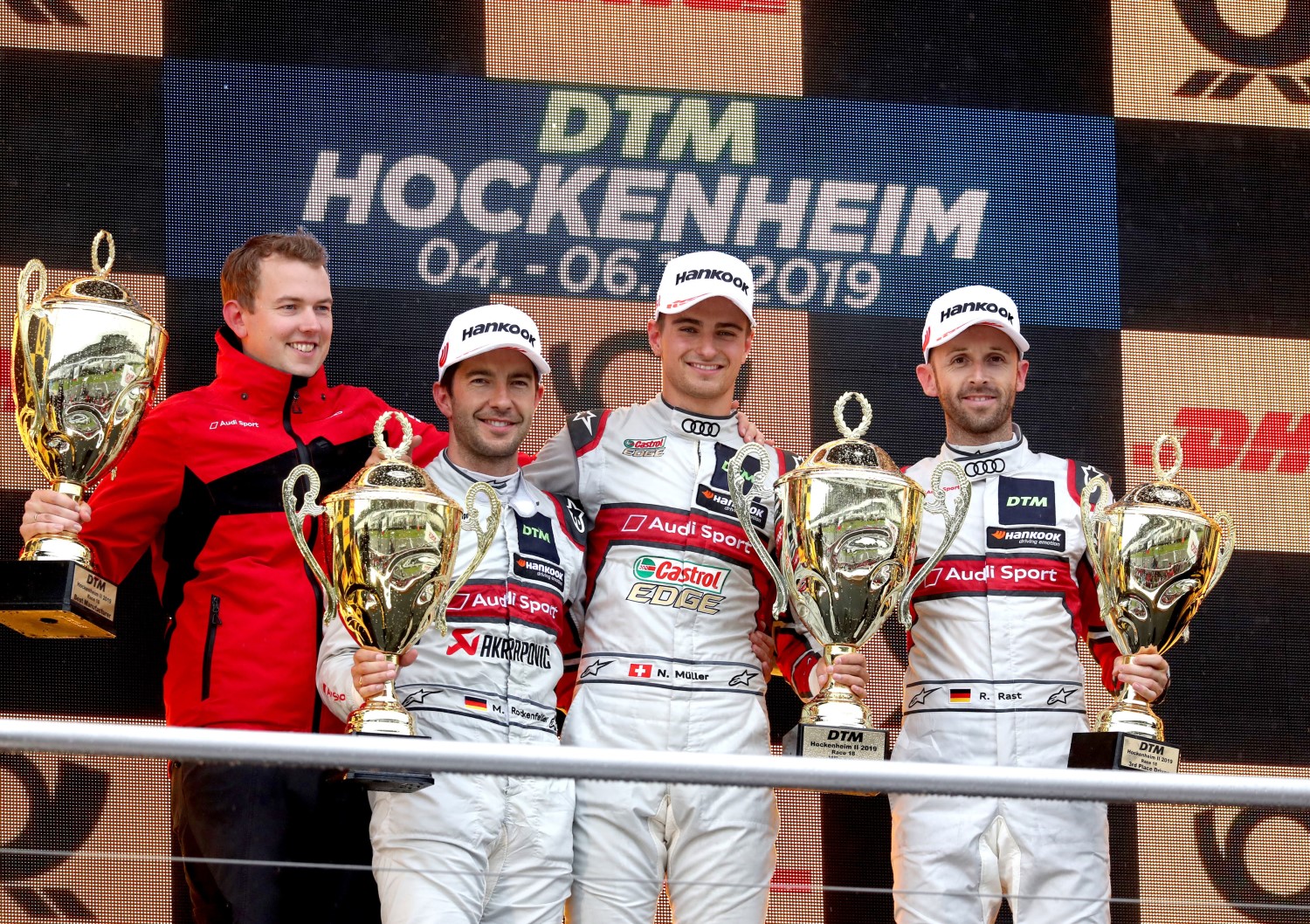 From left, Rast, Muller and Rockenfeller