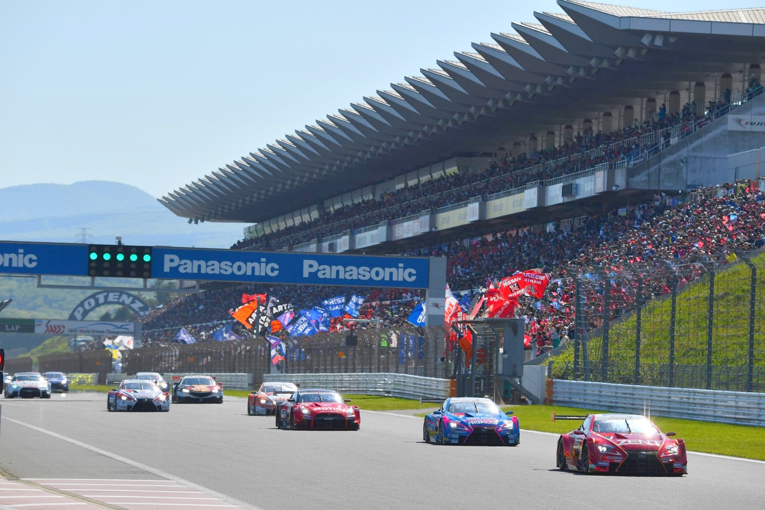 Super GT race at Fuji. Note the packed grandstands