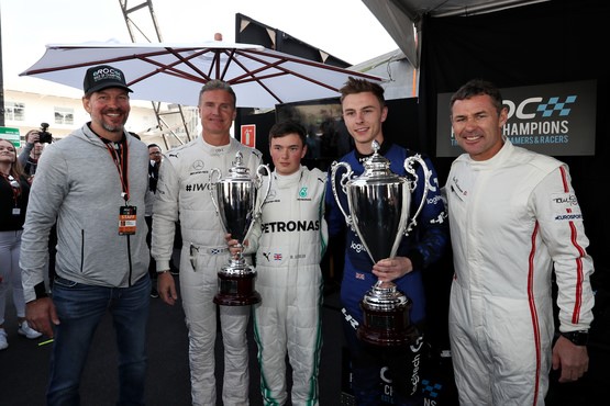 Ex-F1 driver David Coulthard with the racers
