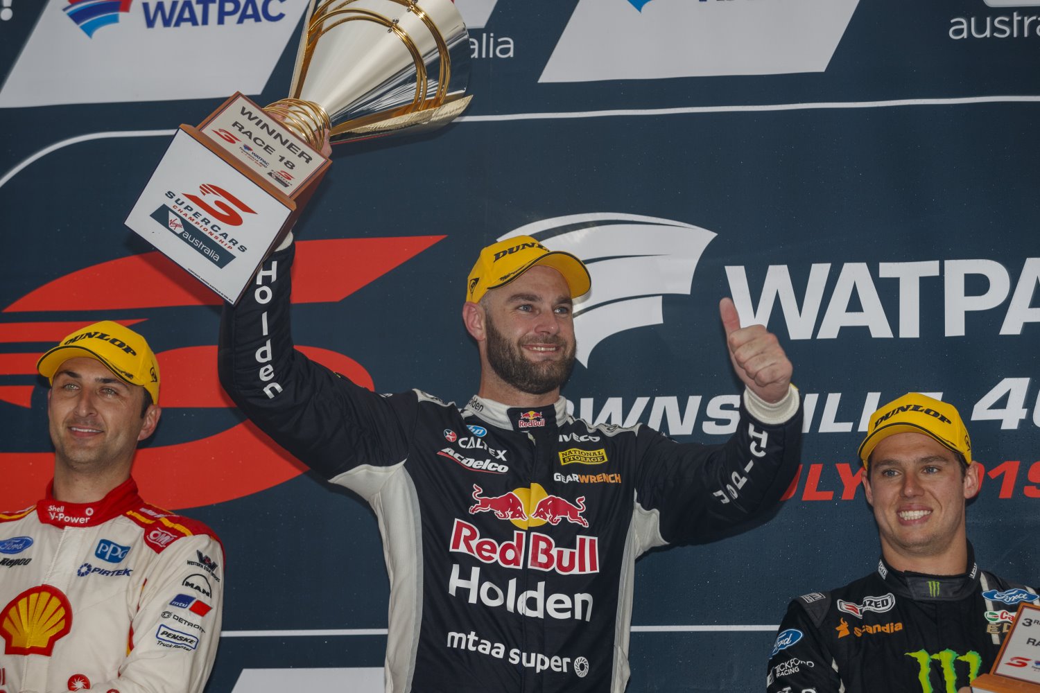 Van Gisbergen celebrates on podium