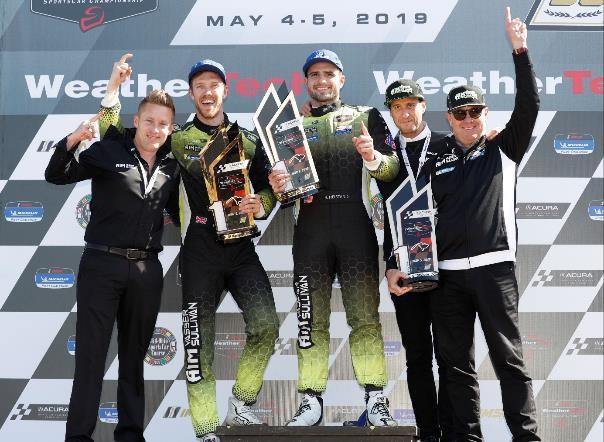 Jack Hawksworth and Richard Heistand piloted the No. 14 AIM VASSER SULLIVAN Lexus RC F GT3 to victory